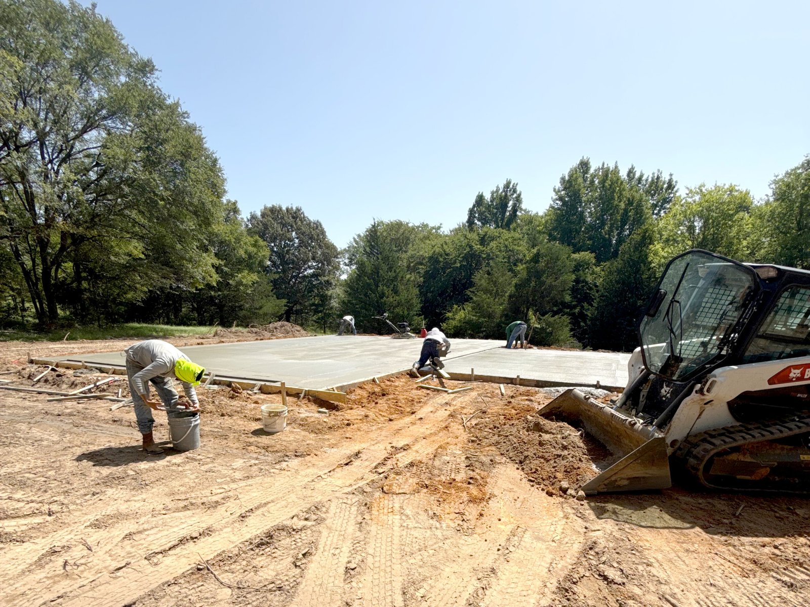 Completed concrete foundation slab — SMG Concrete Tyler TX, forms removed and inspected